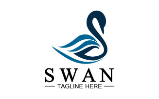 Swan animal icon logo vector template v14
