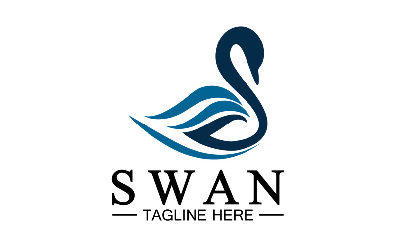Swan animal icon logo vector template v14 Logo Template