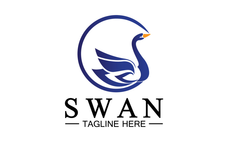 Swan animal icon logo vector template v15 Logo Template