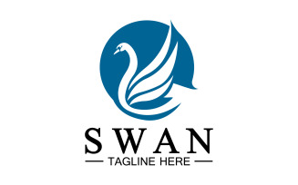 Swan animal icon logo vector template v16