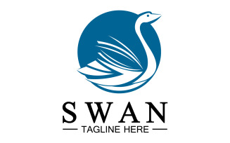 Swan animal icon logo vector template v17