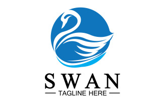 Swan animal icon logo vector template v18