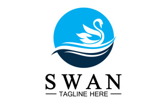 Swan animal icon logo vector template v19