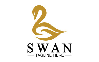 Swan animal icon logo vector template v1