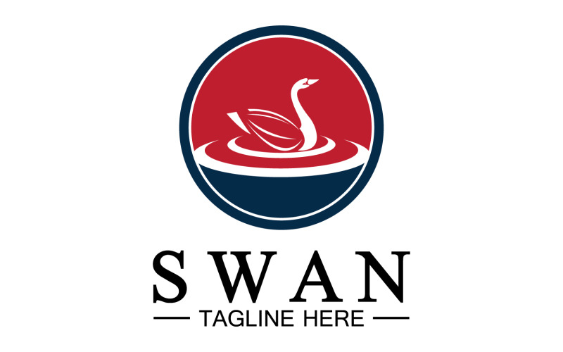 Swan animal icon logo vector template v20 Logo Template
