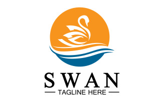 Swan animal icon logo vector template v22