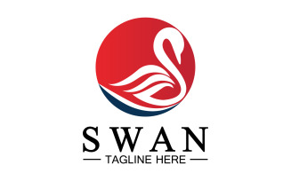 Swan animal icon logo vector template v24