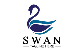 Swan animal icon logo vector template v4