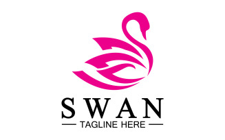 Swan animal icon logo vector template v7