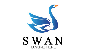 Swan animal icon logo vector template v8