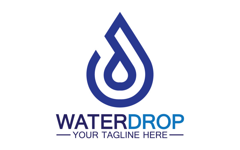 Waterdrop blue water nature aqua logo icon v13 Logo Template