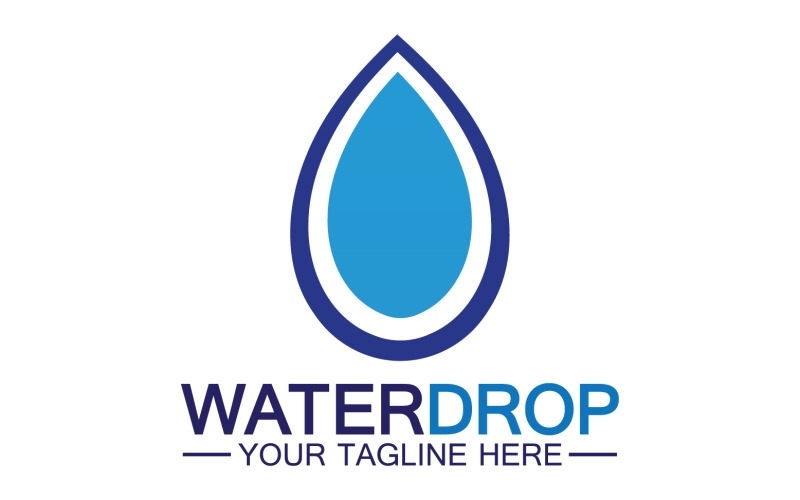 Waterdrop blue water nature aqua logo icon v14 Logo Template