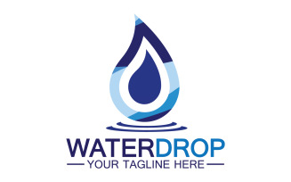 Waterdrop blue water nature aqua logo icon v17