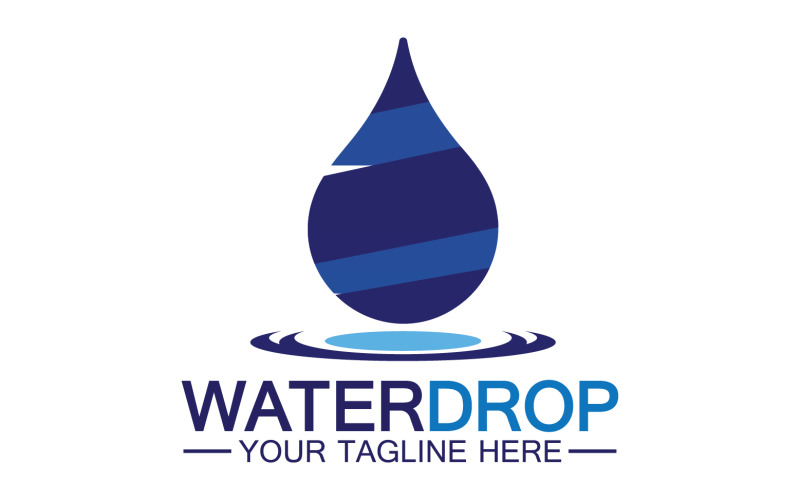 Waterdrop blue water nature aqua logo icon v18 Logo Template