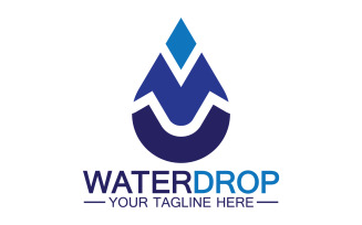 Waterdrop blue water nature aqua logo icon v1
