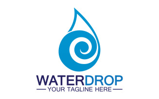 Waterdrop blue water nature aqua logo icon v21