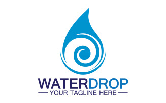 Waterdrop blue water nature aqua logo icon v22