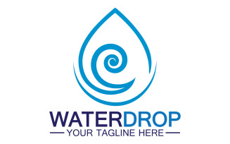 Waterdrop blue water nature aqua logo icon v24