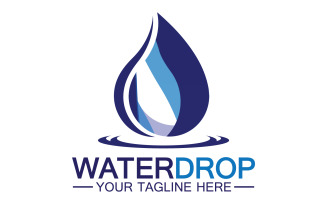 Waterdrop blue water nature aqua logo icon v25