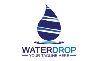 Waterdrop blue water nature aqua logo icon v26