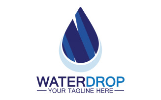 Waterdrop blue water nature aqua logo icon v28