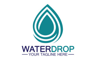 Waterdrop blue water nature aqua logo icon v29