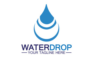 Waterdrop blue water nature aqua logo icon v33