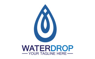 Waterdrop blue water nature aqua logo icon v34