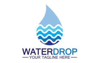 Waterdrop blue water nature aqua logo icon v35