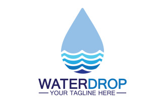 Waterdrop blue water nature aqua logo icon v36