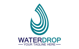 Waterdrop blue water nature aqua logo icon v38