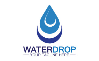 Waterdrop blue water nature aqua logo icon v42