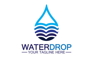 Waterdrop blue water nature aqua logo icon v44