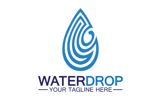 Waterdrop blue water nature aqua logo icon v45