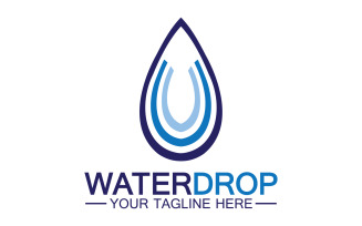 Waterdrop blue water nature aqua logo icon v46