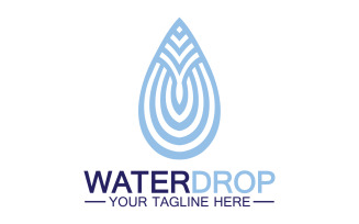 Waterdrop blue water nature aqua logo icon v48
