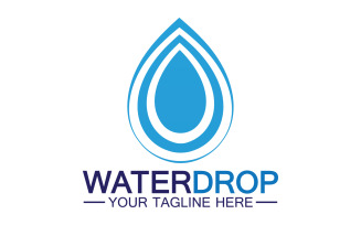 Waterdrop blue water nature aqua logo icon v6