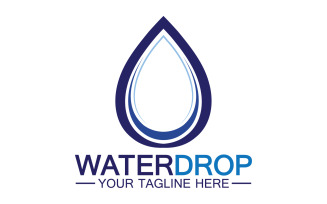Waterdrop blue water nature aqua logo icon v8
