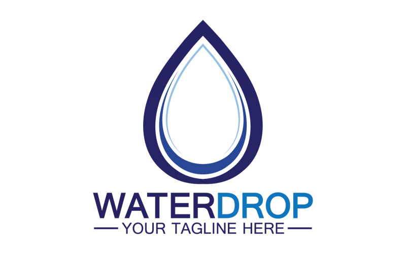 Waterdrop blue water nature aqua logo icon v8 Logo Template