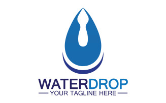 Waterdrop blue water nature aqua logo icon v9