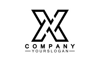 X initial name logo company vector v12