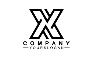 X initial name logo company vector v13