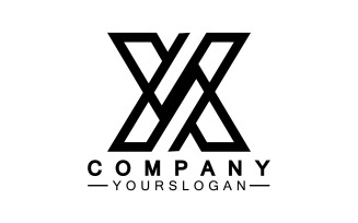 X initial name logo company vector v15