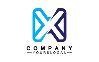 X initial name logo company vector v37