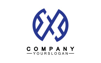 X initial name logo company vector v39