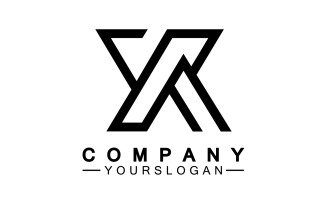 X initial name logo company vector v4