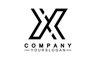 X initial name logo company vector v7