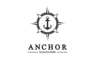 Anchor icon logo template vector v1