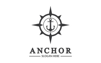 Anchor icon logo template vector v3