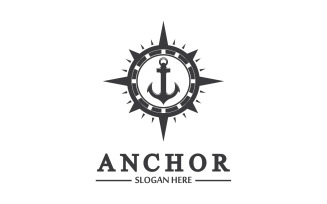 Anchor icon logo template vector v5